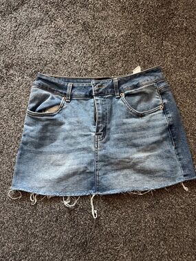 refuge Light Blue Denim Mini Skirt